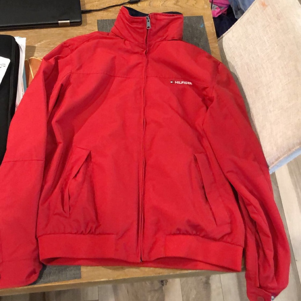 medium size red tommy jacket .